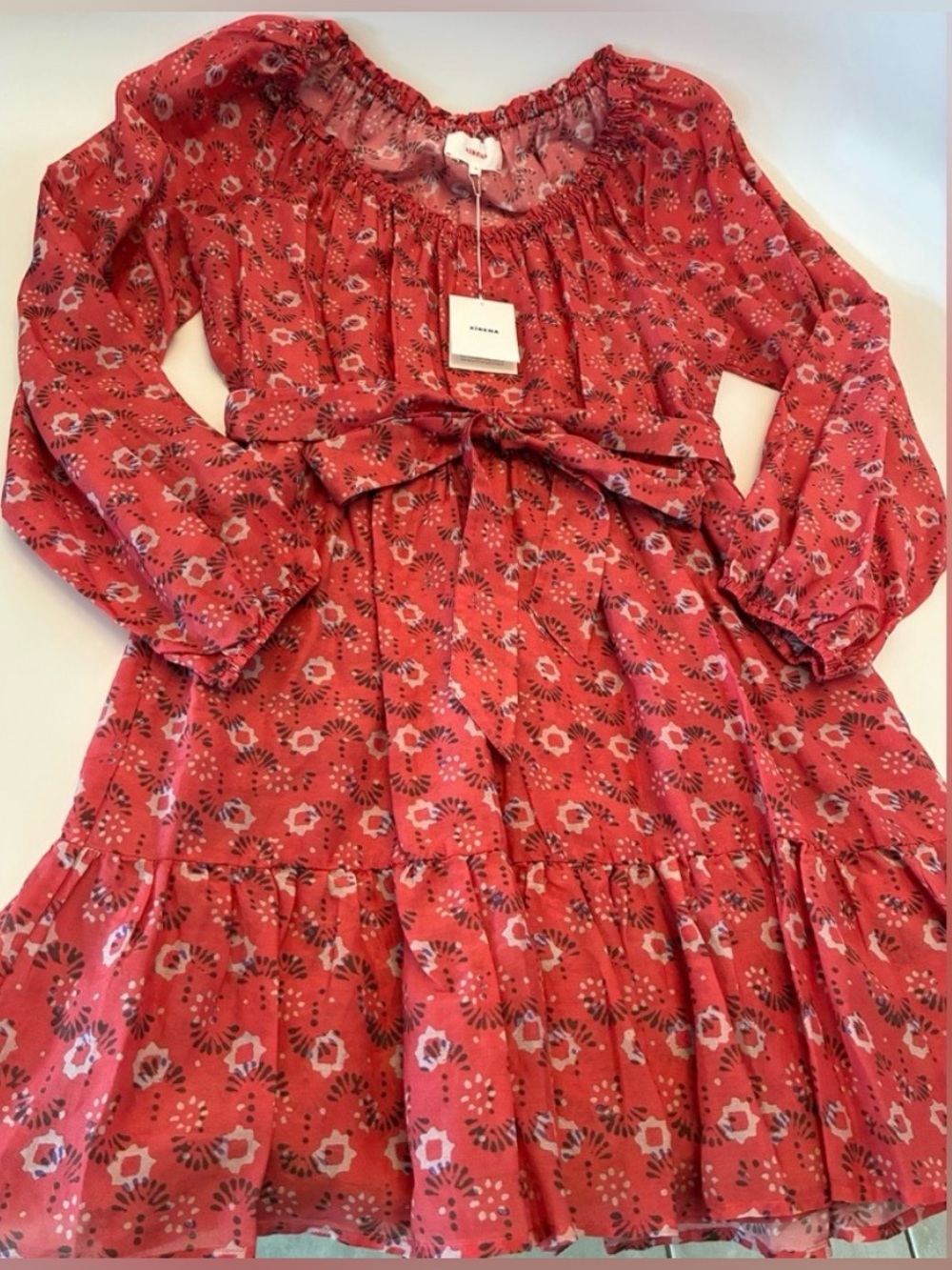 NWT Xirena Jia Cotton Silk Blend Tiered Ruffle Mini Dress in Size Medium